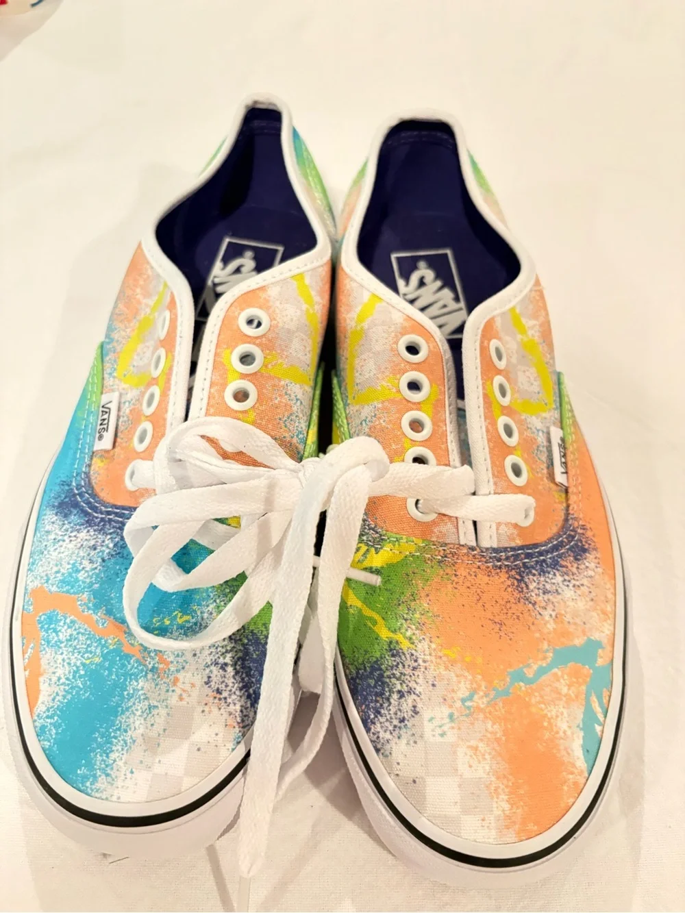 Vans Kids Multicolor Canvas Sneakers - Blue, Orange, Green, Yellow, White